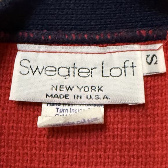 VTG Sweater Loft Women’s Knit Cardigan Sweater Sewing Seamstress Patchwork Small - Picture 5 of 16